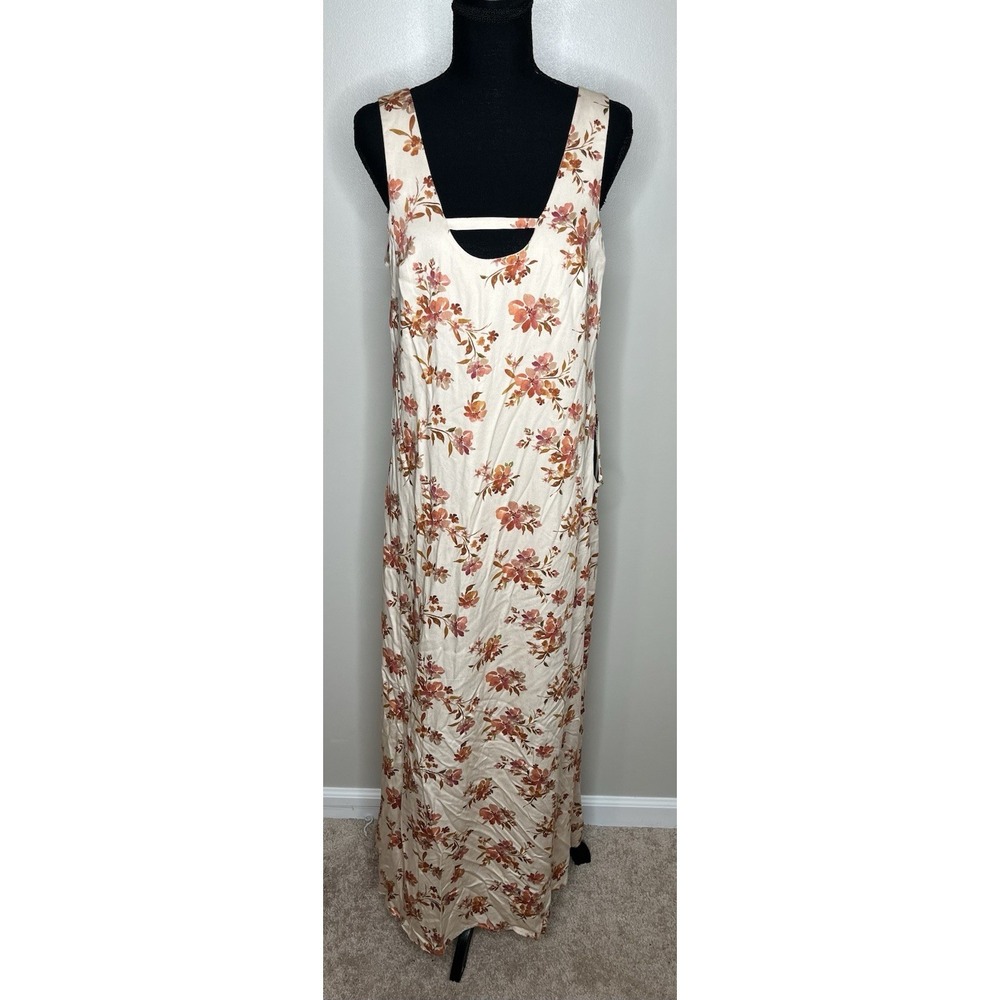 Aquari Women's Floral Open Side Sleeveless Maxi Dress Size Medium NWTs